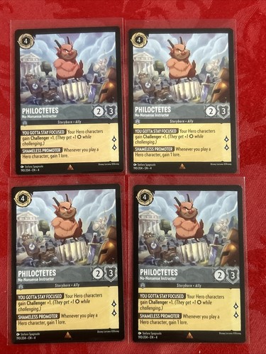 4x Lorcana: Ursula's Return - Philoctetes - No-Nonsense Instructor - 190/204 x4
