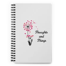 Thoughts and Things Floral Spiral Notebook Journal Diary 140 Dotted Pages Silver