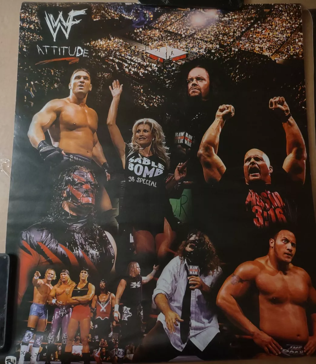 Vintage 1998 WWF Attitude Era Stone Cold Steve Austin 16x20