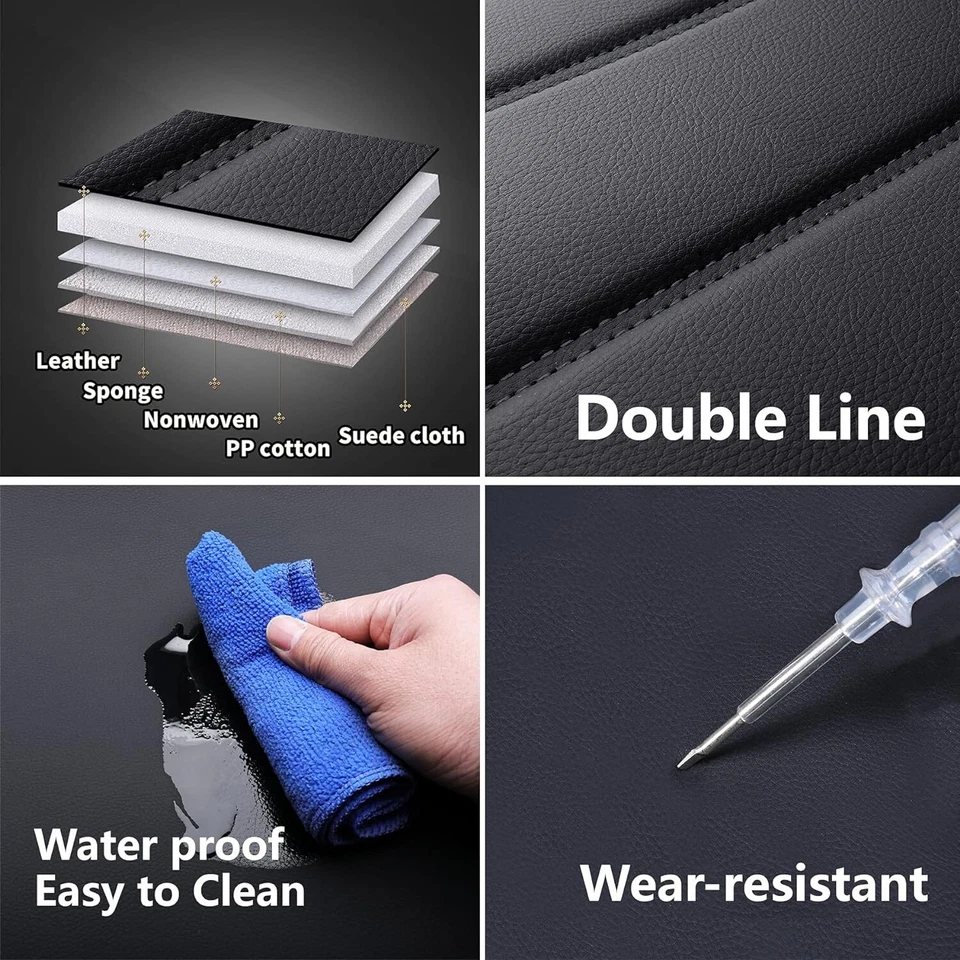 For Maserati Car Front/Rear Seat Covers 3D PU Leather Full Surround Cushions Mat Foto 4 de 4