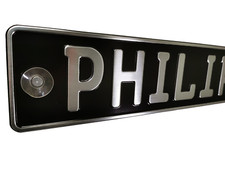 Namenschild LKW Fahrer Autofahrer Anthrazit Silber farbig TRUCKER Name 520mm