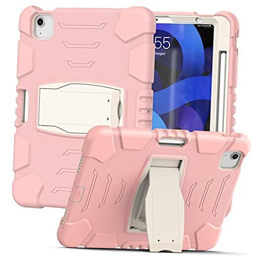 iPad Air 5 Case 2022 with Kickstand - Slim Protective Cover in Cheery Pink-image