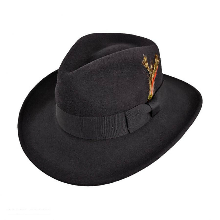 Jaxon Hats Ford Crushable Wool Felt Fedora Hat | eBay