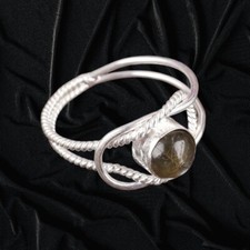 Natural Labradorite Gemstone 925 Sterling Silver Handmade Jewelry Ring All Size