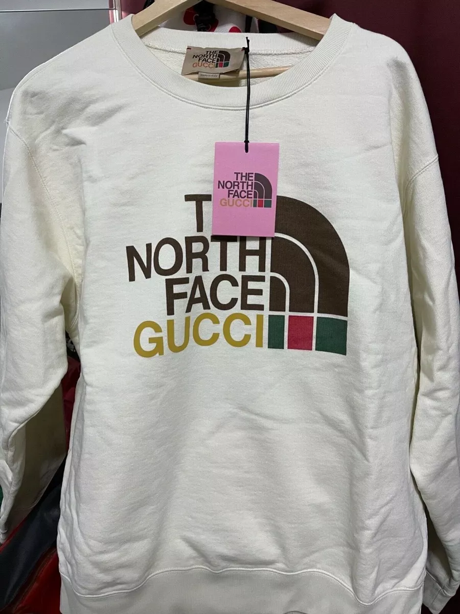 Gucci X The North Face Cream Big Logo Sweatshirt (Authentic) Size L