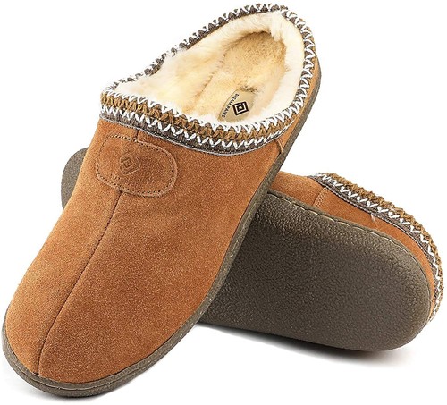 Men's Fuzzy Moccasin Slippers Indoor 