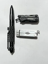 Lot of 3 Pocket knives/Multi Tools -Letherman Micra - Gerber Dime - Tactical Pen