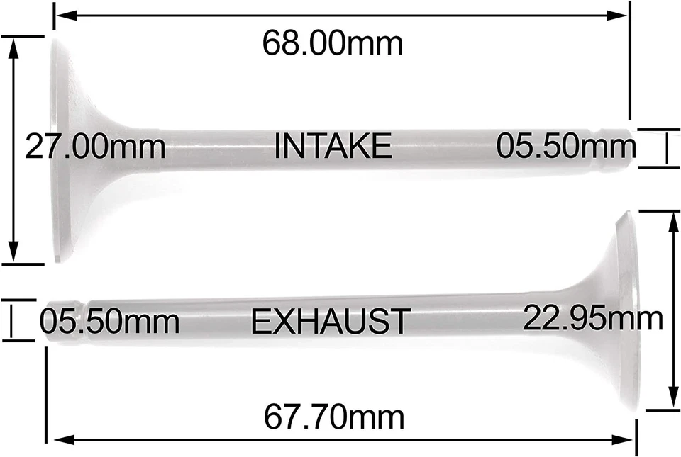Juego de válvulas de motor K&L nuevo Honda CL90 CT90 S90 CS90 SL90 ST90 0169-016/017 Foto 4 de 4
