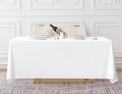 Elegant 5 Pack White 90x132 Inch Tablecloths for Stylish Dining Experiences - Picture 5 of 9
