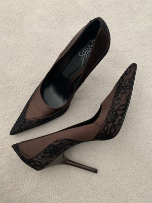 black lace stilettos