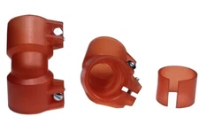 NEW! (2) PTP Armson Pro-Feed 1" x 1" Feed Elbows - RACING RED/ORANGE