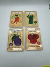 Set of 4 The Dowery Seed Co Seed Packet Melamine Snack Plates 7" x 5"