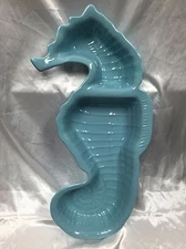 Cynthia Rowley Seahorse Divided Serving Dish  Tray Large Condiment  Chip & Dip