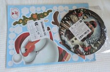 Set of two Christmas decorations - reusable window stickers and hanging mdf sign