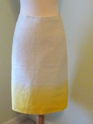 Jupe Crayon J.Crew En Lin Ivoire Et Jaune - Taille 12 - Neuf Avec étiquettes - Style Pleine Jupe élégante
