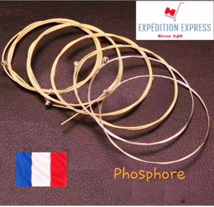  Set jeu de 6 cordes guitare acoustique PHOSPHORE. - Photo 1/1