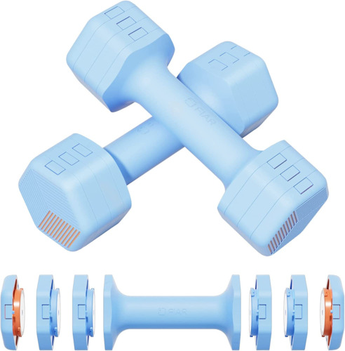Adjustable Weight Dumbbells Set - 2-10Lb Pair Home Gym Free Weights Blue