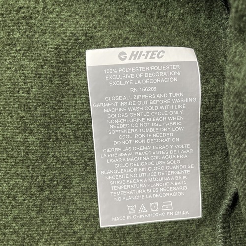 Hi-Tec Men's Thermo 1/4 zip Pullover Fleece Sweater Large Green Outdoor Hiking - Picture 7 of 9