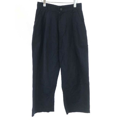 STUDIO NICHOLSON NICOLSON BLAKE COTTON LINEN VOLUME PANTS DARK 