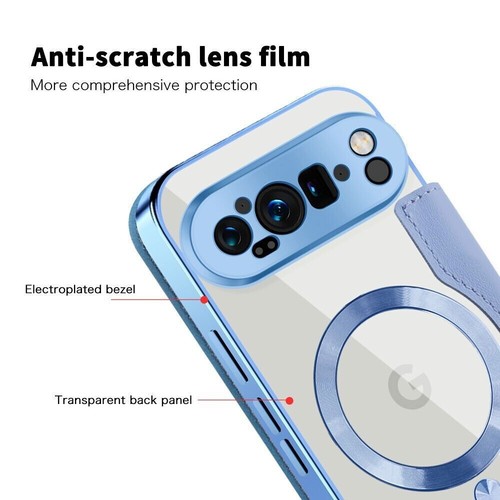 For Google Pixel 9 Pro XL 9A 8A 7A Magnetic Plating Flip Wallet PU Leather Case - 第 9/71 張圖片