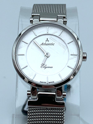 Atlantic Elegance Small Ladies Quartz Watch 29035.41.21 Silver MSRP $300
