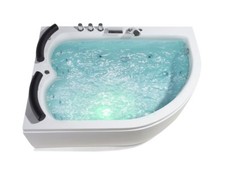 Luxus Whirlpool Badewanne große Doppelwanne mit Massage LED günstig Eckwanne Spa