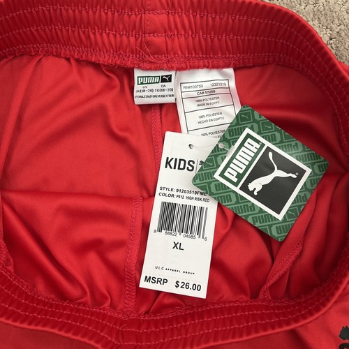 PUMA Boys Youth Sports Gym Basketball Shorts - XL 18-20 Red-NEW - Picture 2 of 2