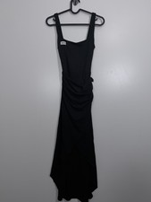 Wilfred Aritzia Womens Saturn Wrap Midi Dress Minimalist Timeless Black Sz Small