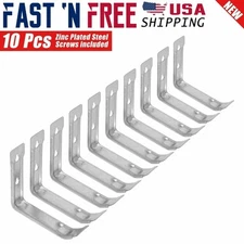 10 Pcs Zinc Plated Steel Hanging Utility Brackets Hanger Garage Storage Hooks