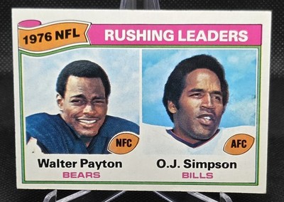 1977 Topps Walter Payton / OJ Simpson 1976 Rushing Leaders #3 *Light Wrinkle*