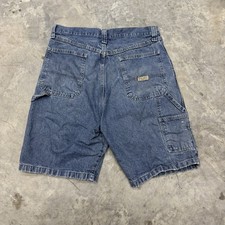 Y2K Wrangler Denim Carpenter Shorts Jorts Size 33 Grunge Skater Vintage Baggy