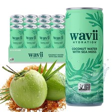Wavii Coconut Water with Sea Moss, 12 Pack, 11 fl oz &ndash; Clean Hydration