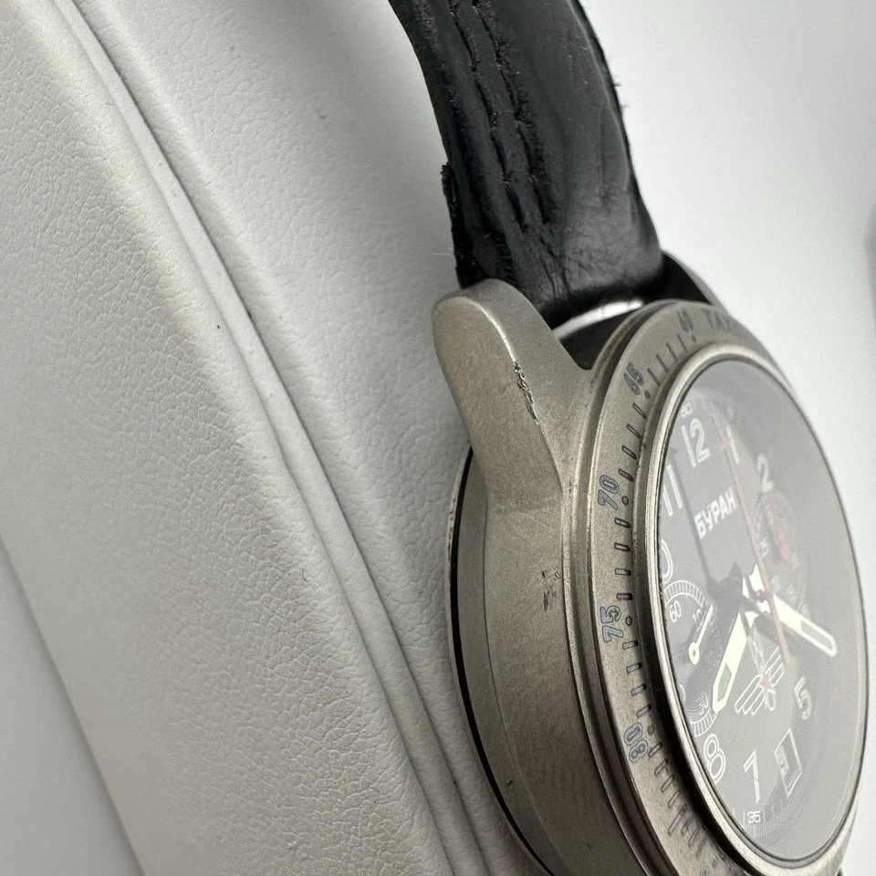 Poljot Buran Cronógrafo Ruso Analógico Automático, Acero Inoxidable, Funciona Foto 3 de 4