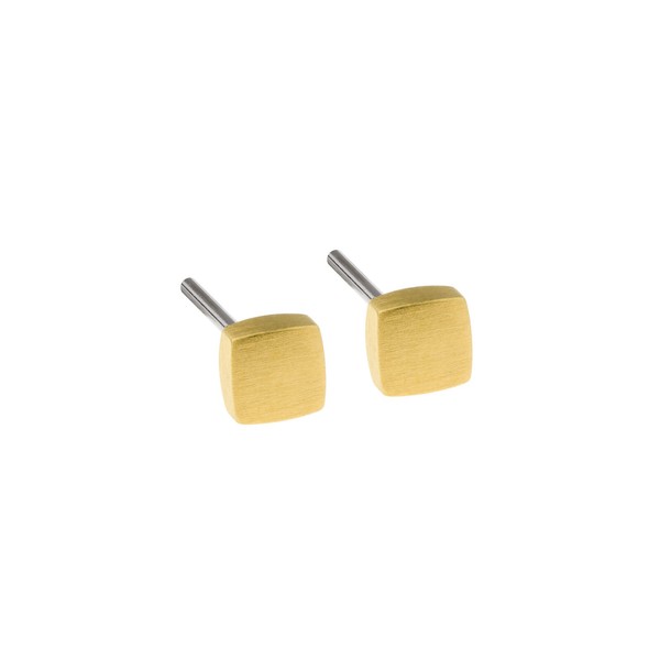 Ernstes Design Ohrstecker E434 Quadrat Edelstahl Vergoldet-image