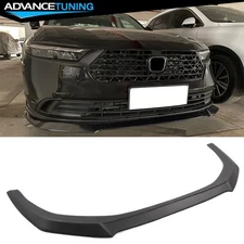 Fits 23-25 Honda Accord 11th V3 Style ABS Front Bumper Lip Spoiler Matte Black