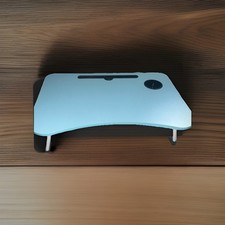 Portable Folding Lap Desk with Tablet Holder  Drink/pens/pencils Holder, Blue