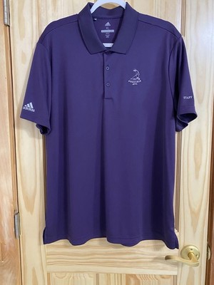 adidas Pinehurst 1895 Staff Golf Polo Shirt Men XL Purple 100% Polyester