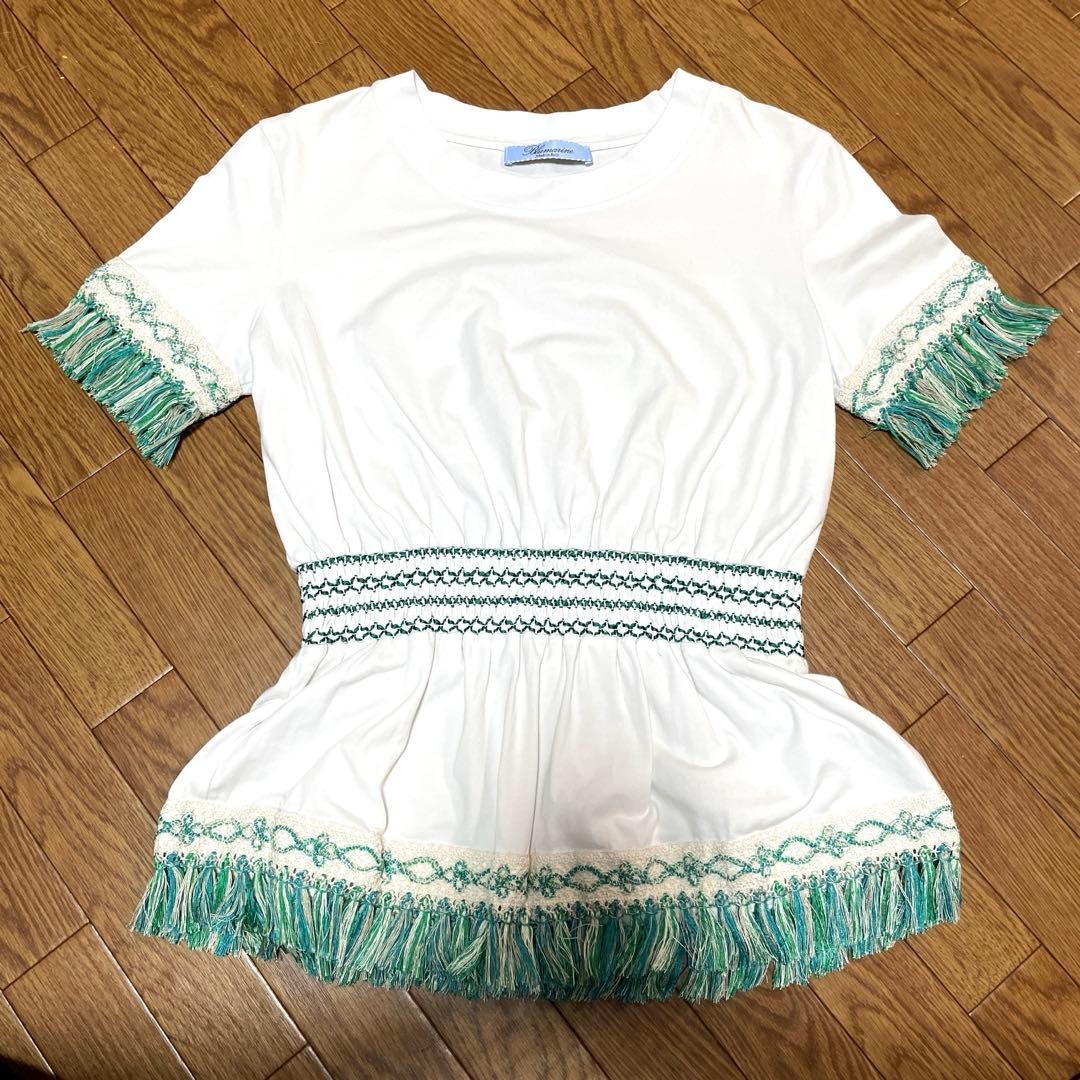 Blumarine Embroidered Cotton T-Shirt M-L White Italy Made