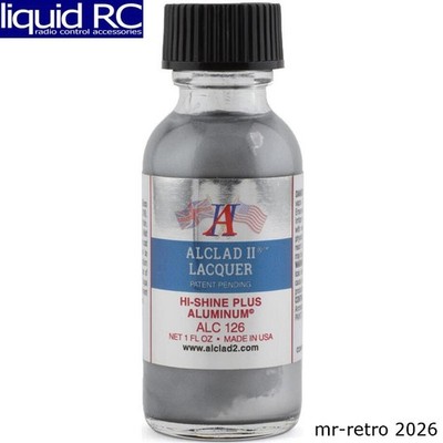 Alclad II Lacquers 126 High Shine Plus Aluminum, Made In USA 1 Oz.