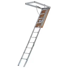 Louisville Al2240mg Attic Ladder, Aluminum, 375 Lb Load Capacity