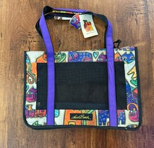 Laurel Burch Cat Carrier Art Tote Canvas Multicolor Mesh Soft NEW