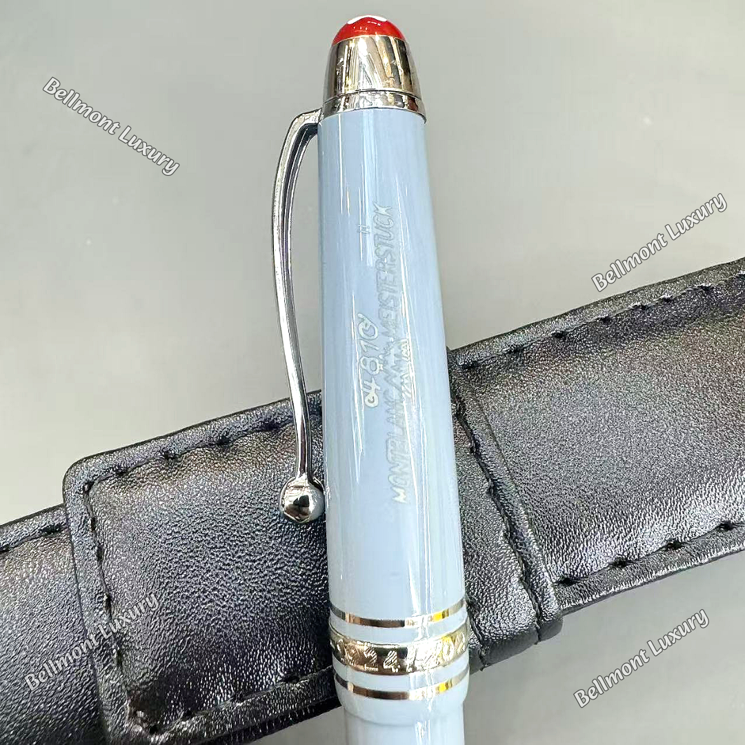 MB) Meisterstuck 163 Fountain Pen Light Blue/Silver Trim w