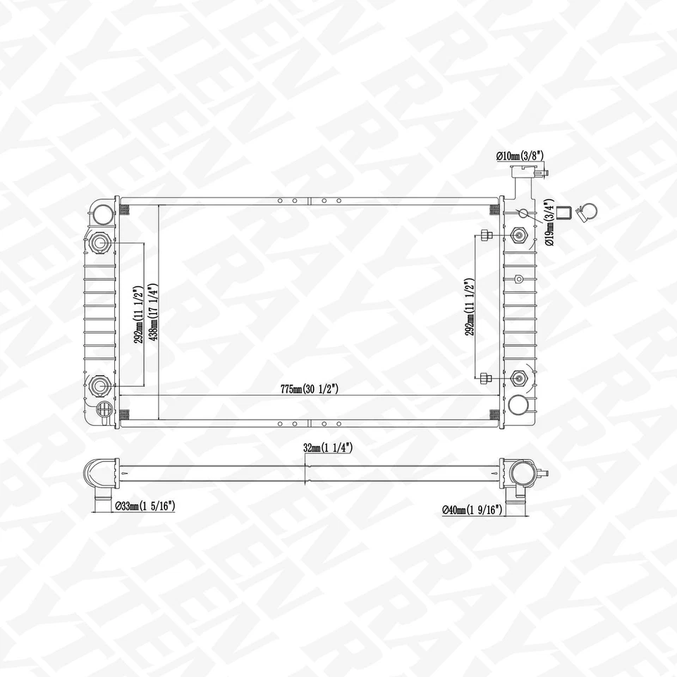 CU1489 Radiator for 1992-1995 Chevrolet G10 G20 G30 GMC G1500 G2500 G3500 - Image 2 of 4