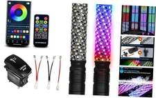 2 Pack 1FT Fat Whip Lights, LED Whip Lights with App & Remote Control, 1FT-2PCS