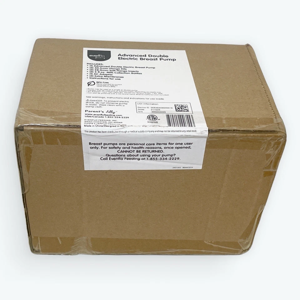 Extractor de leche eléctrico doble Evenflo Advanced 2951 versión básica NUEVO sellado Foto 3 de 4