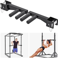 Dip Bar Attachment for 3" x 3" Power Rack, Non-Slip Wide & Narrow Grip Handle...