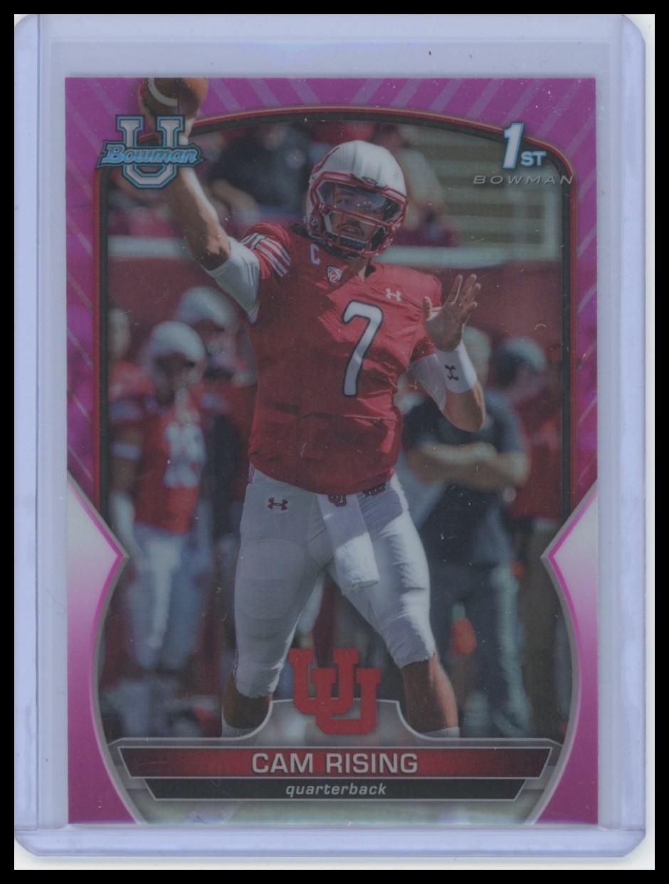 2022 Bowman University Chrome #76 Cam Rising Pink Refractor