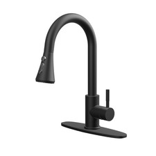 Kitchen Faucets, Matte Black Kitchen Faucet with Pull-Down Sprayer, Stainless...