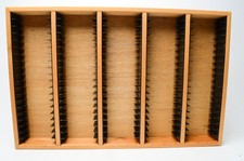 Vintage Wood Cassette Tape Rack Holder 100 Slot Organizer Shelf Unbranded