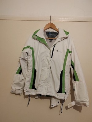 Dare2be Damen Skijacke Gr. UK 10 weiß grün gestreift wasserdicht winddicht